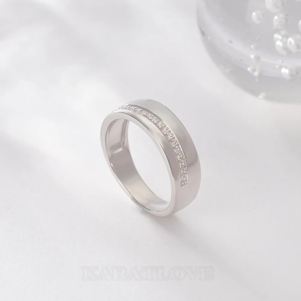 Rundschliff Diamantweiß 925er Sterlingsilber Eheringe