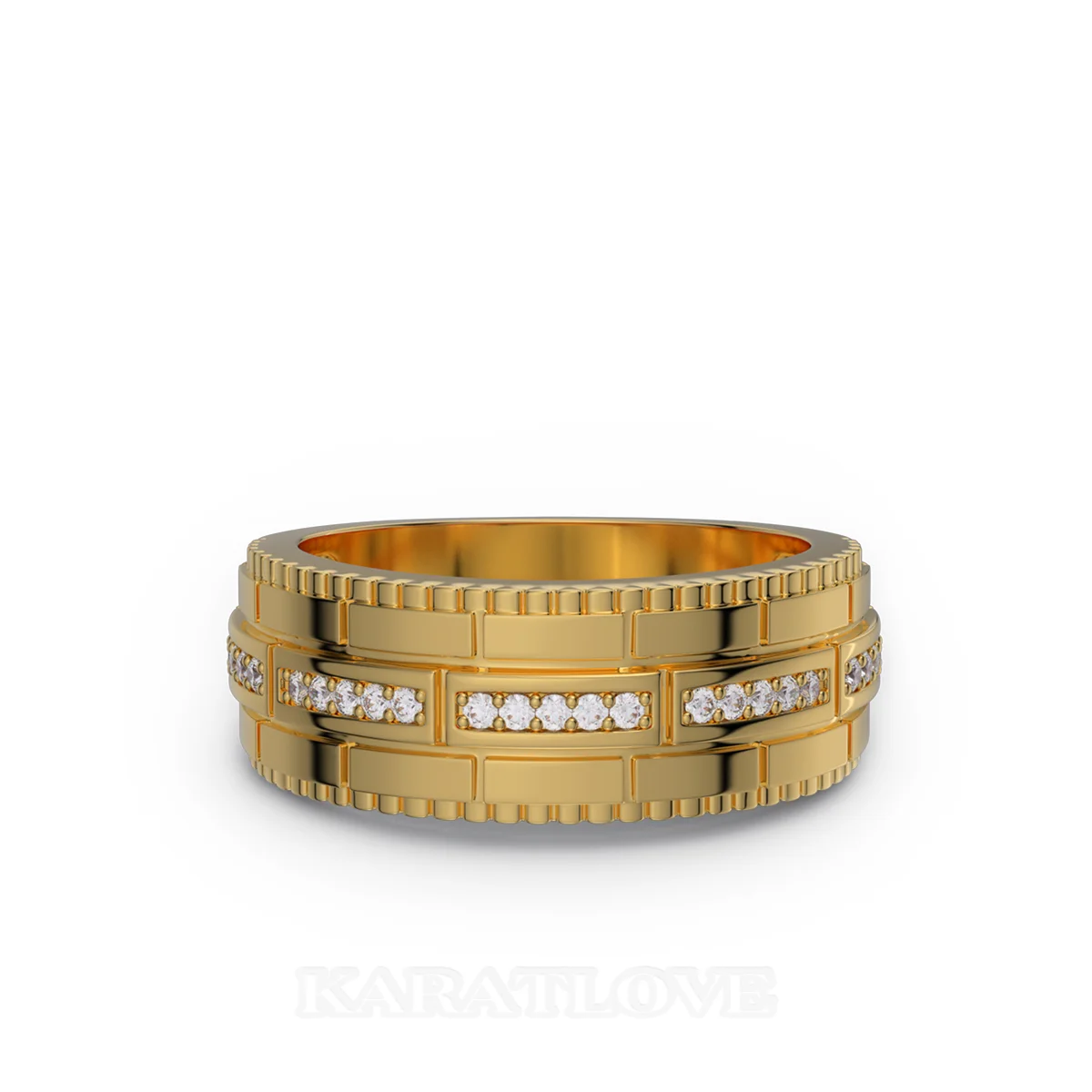 Runder Schnitt Diamantweiß 925er Sterlingsilber Gelbgold Ehering