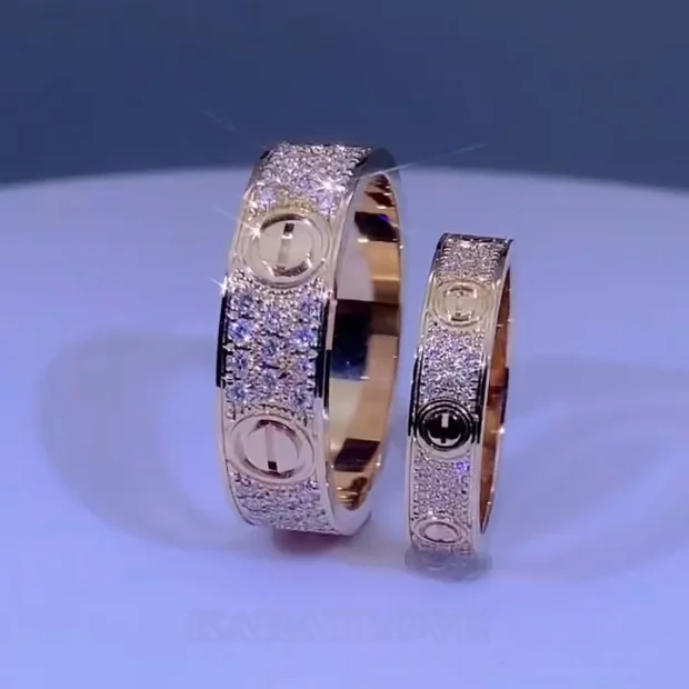 Rundschliff Diamantweiß Roségold Partnerringe aus 925er Sterlingsilber