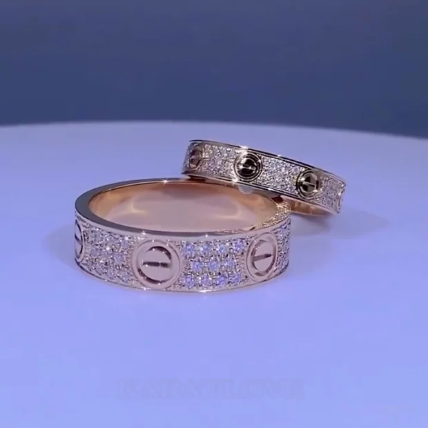 Rundschliff Diamantweiß Roségold Partnerringe aus 925er Sterlingsilber