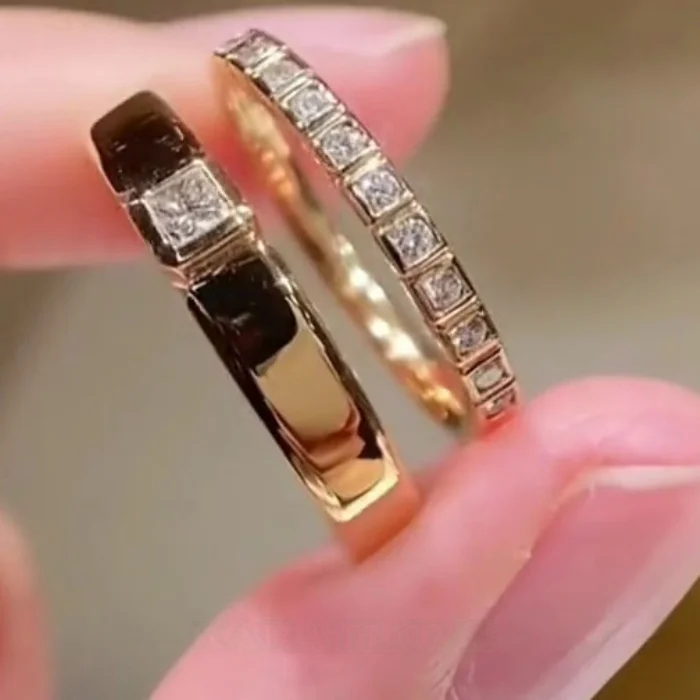 Paar-Ringe aus weißem Sterlingsilber mit Princess-Schliff-Diamant