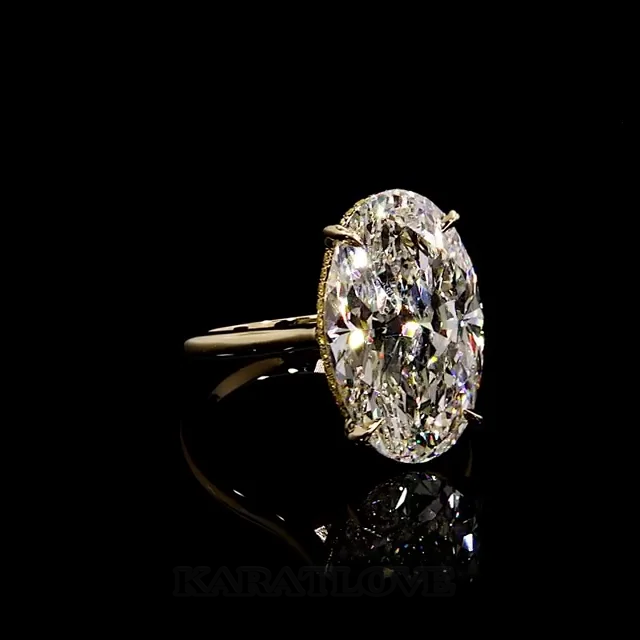 Ovalschnitt Diamantweiß Gelbgold Verlobungsring aus 925er Sterlingsilber