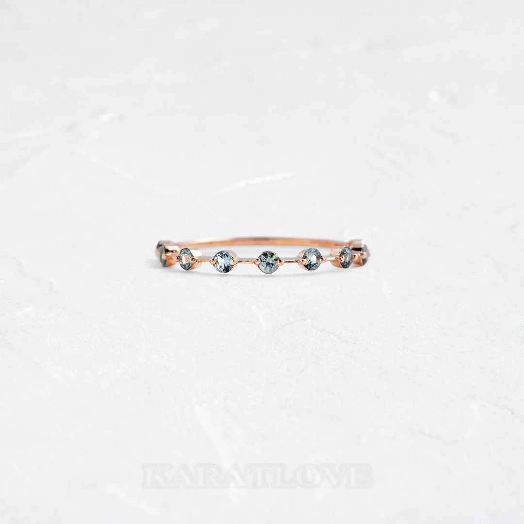 Rundschliff Aquamarinblau 925er Sterlingsilber Verlobungsring