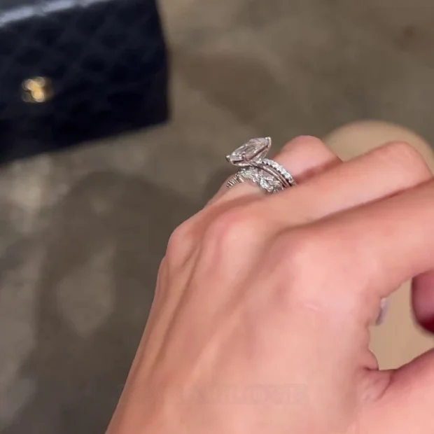 Smaragdschliff Diamantweiß Solitär 3-teilige 925er Sterlingsilber Ring-Set