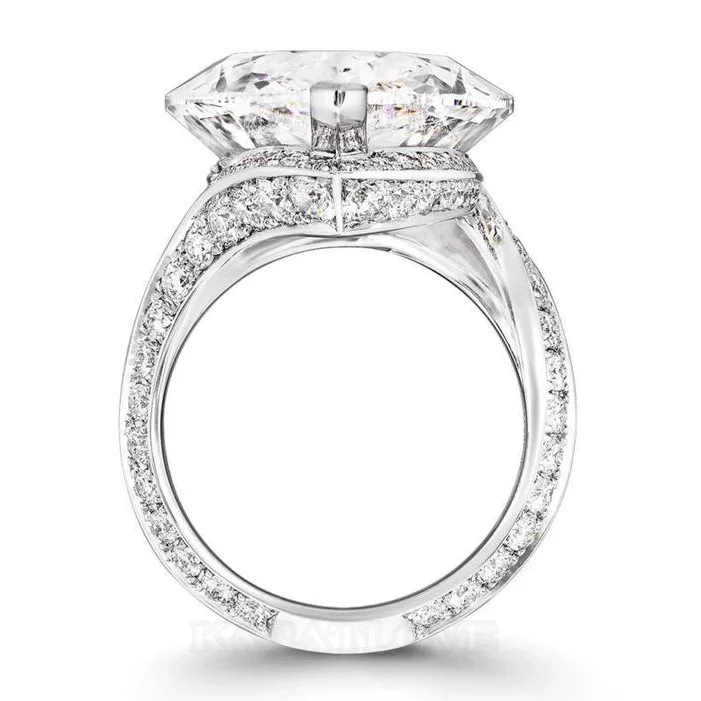Diamantweiß Tropfenschliff Verlobungsring aus 925er Sterlingsilber