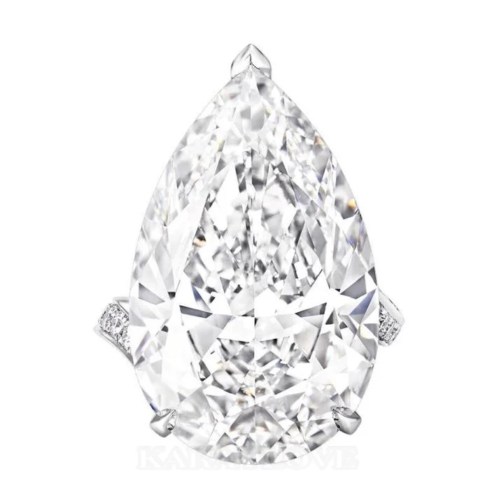Diamantweiß Tropfenschliff Verlobungsring aus 925er Sterlingsilber