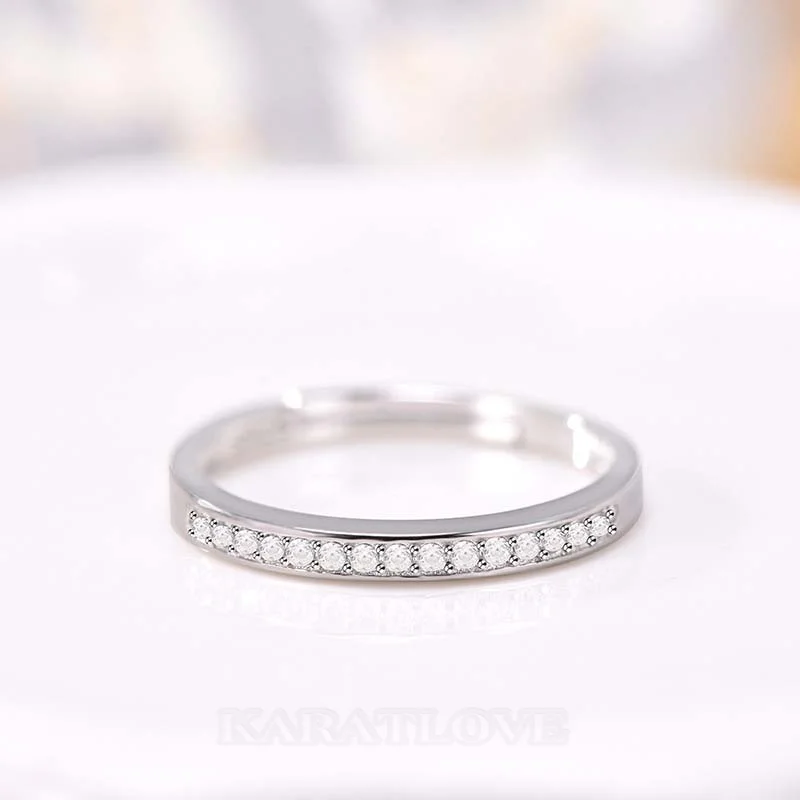 Runder Diamantweiß 925er Sterlingsilber Partnerringe