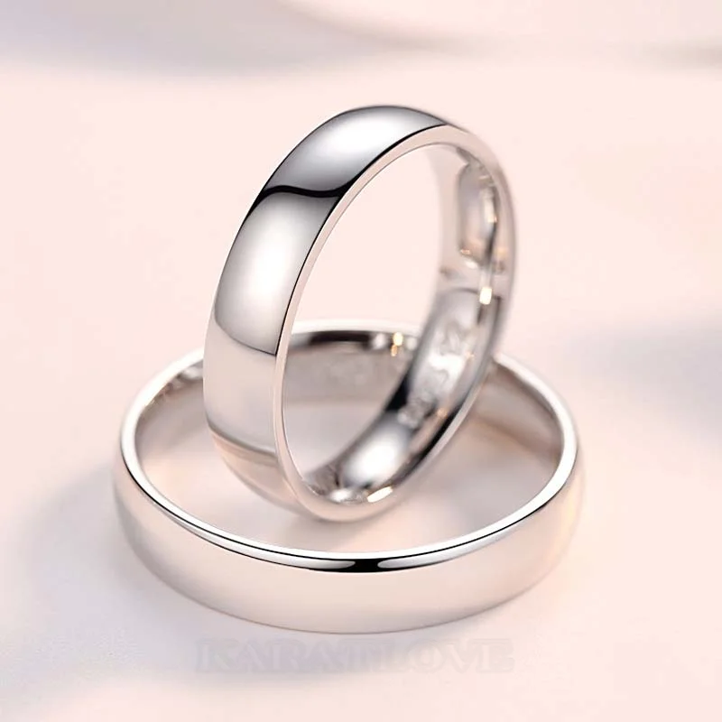 Einfache 925er Sterlingsilber Partnerringe
