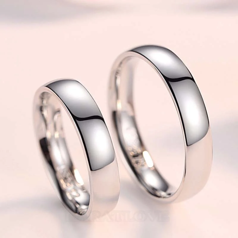 Einfache 925er Sterlingsilber Partnerringe