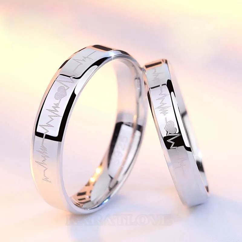 Herzbeat 925er Sterlingsilber Partnerringe