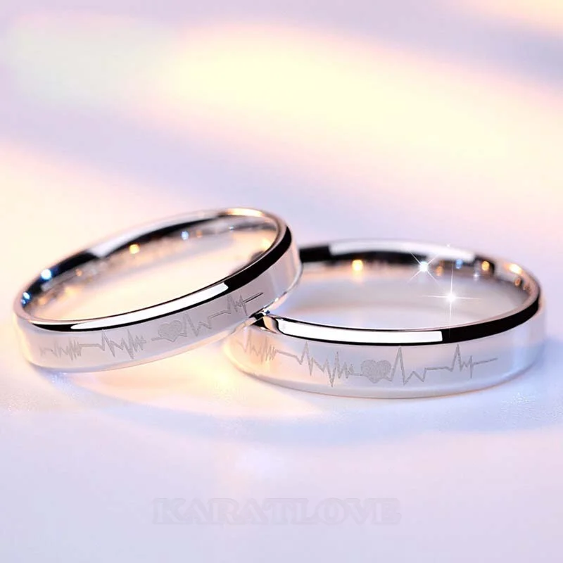 Herzbeat 925er Sterlingsilber Partnerringe
