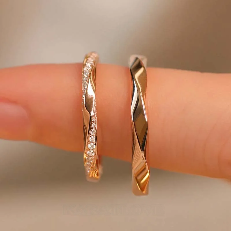Runder Diamantweiß 925er Sterlingsilber Partnerringe