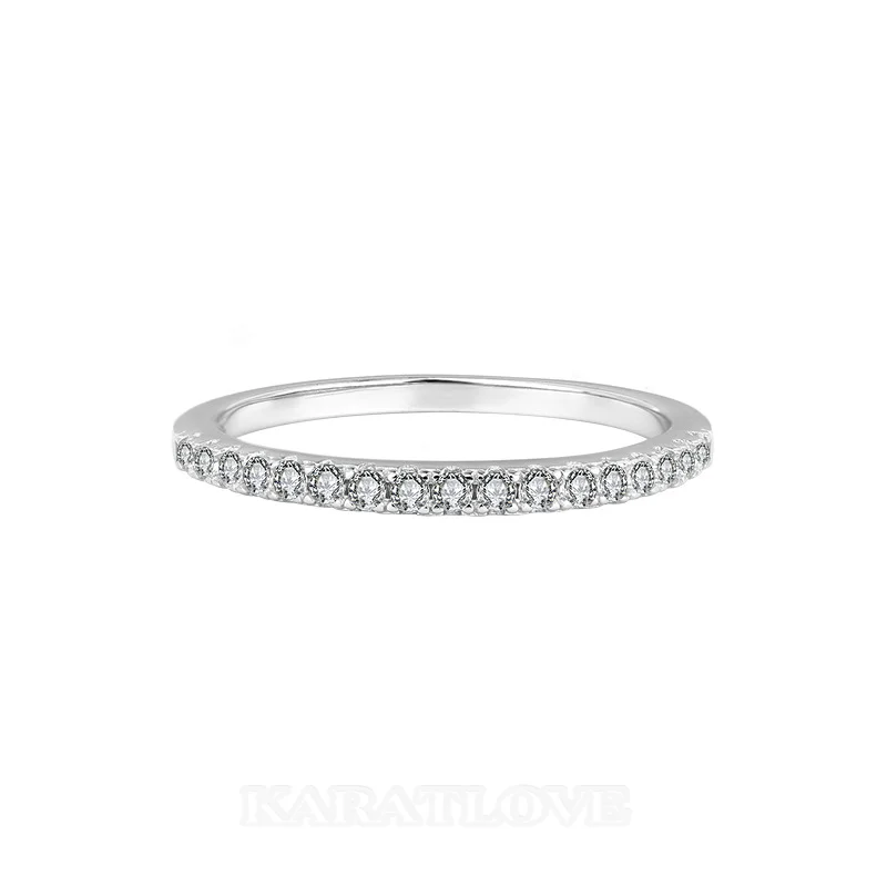 Rundschliff Moissanite Diamantweiß 925er Sterlingsilber Eheringe