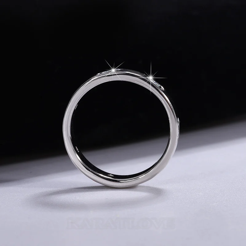 Rundschliff Moissanite Diamantweiß 925er Sterlingsilber Eheringe