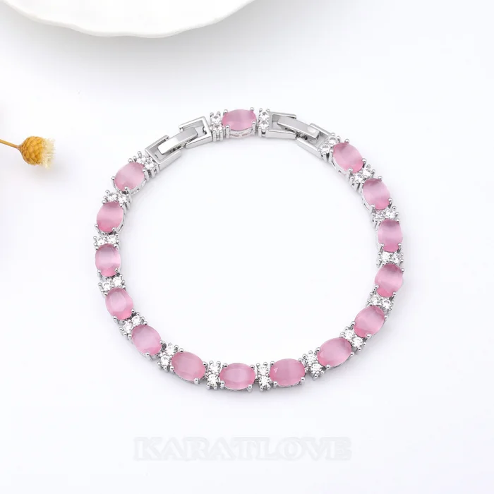 Zartrosa Kristall 7" Armband