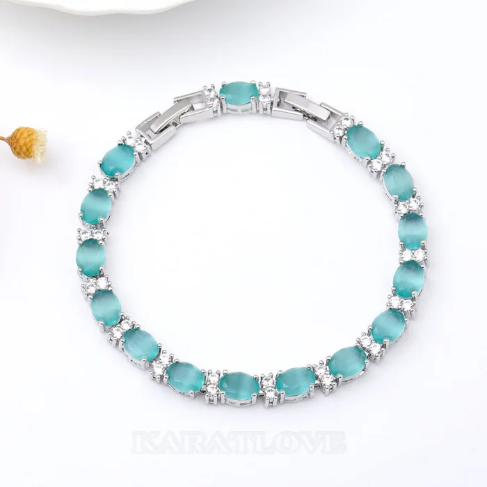 Cyanfarbener Kristall 7" Armband Cyanfarbener Kristall 7" Armband