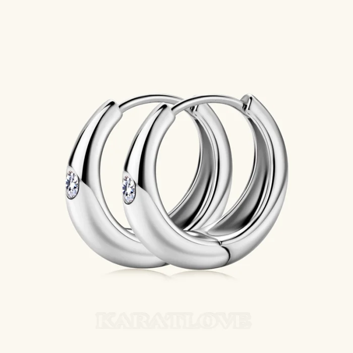 Diamantweiß 925er Sterlingsilber Creolen