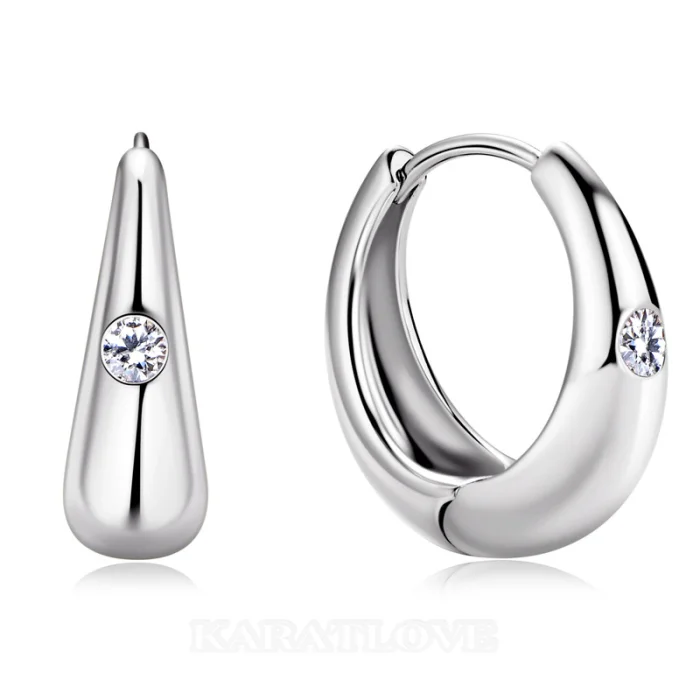 Diamantweiß 925er Sterlingsilber Creolen