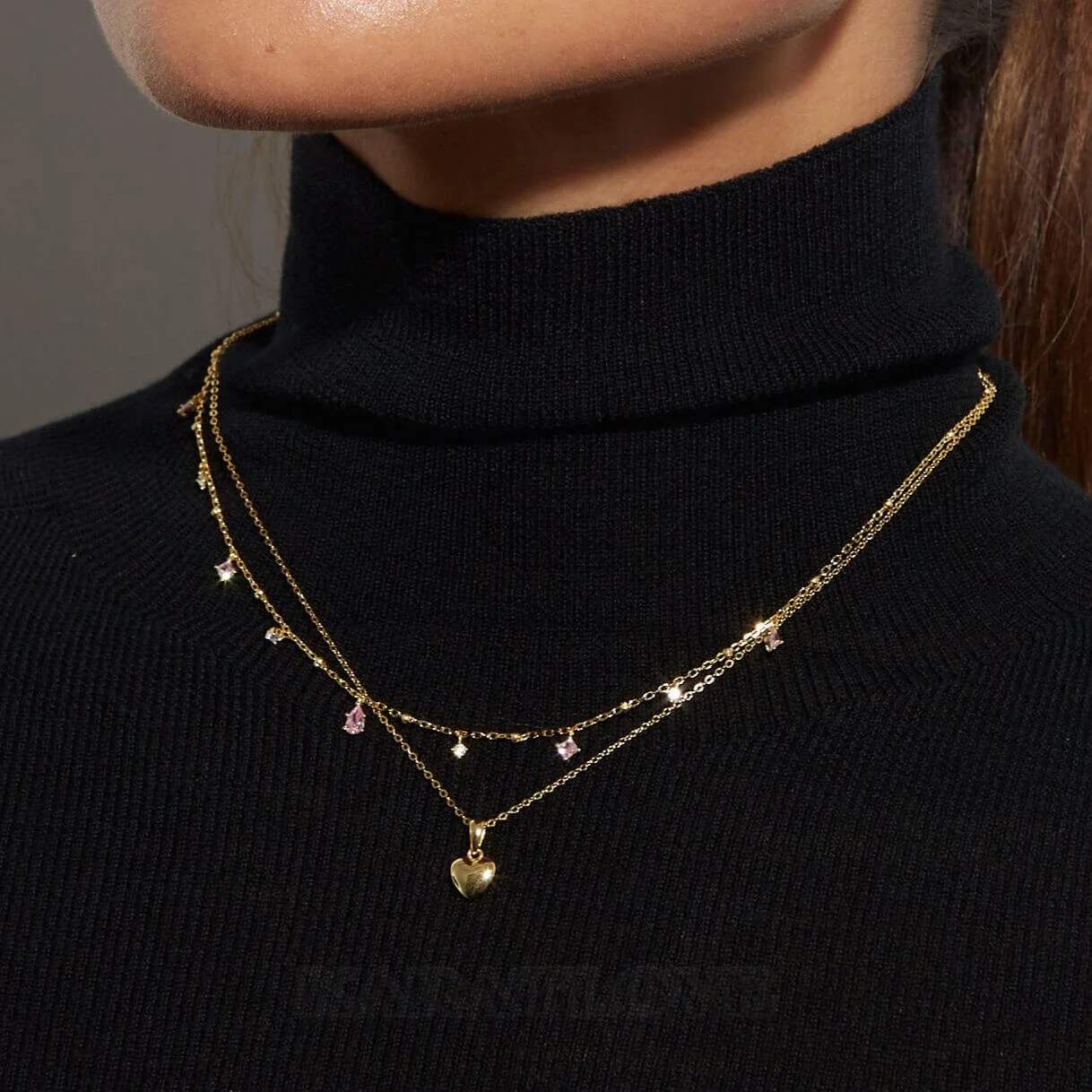 18K vergoldet 925er Sterlingsilber Herz Halskette