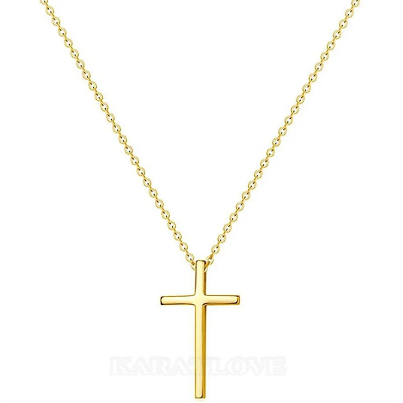 Religiöse Halskette mit Kreuz aus Silber/Gold