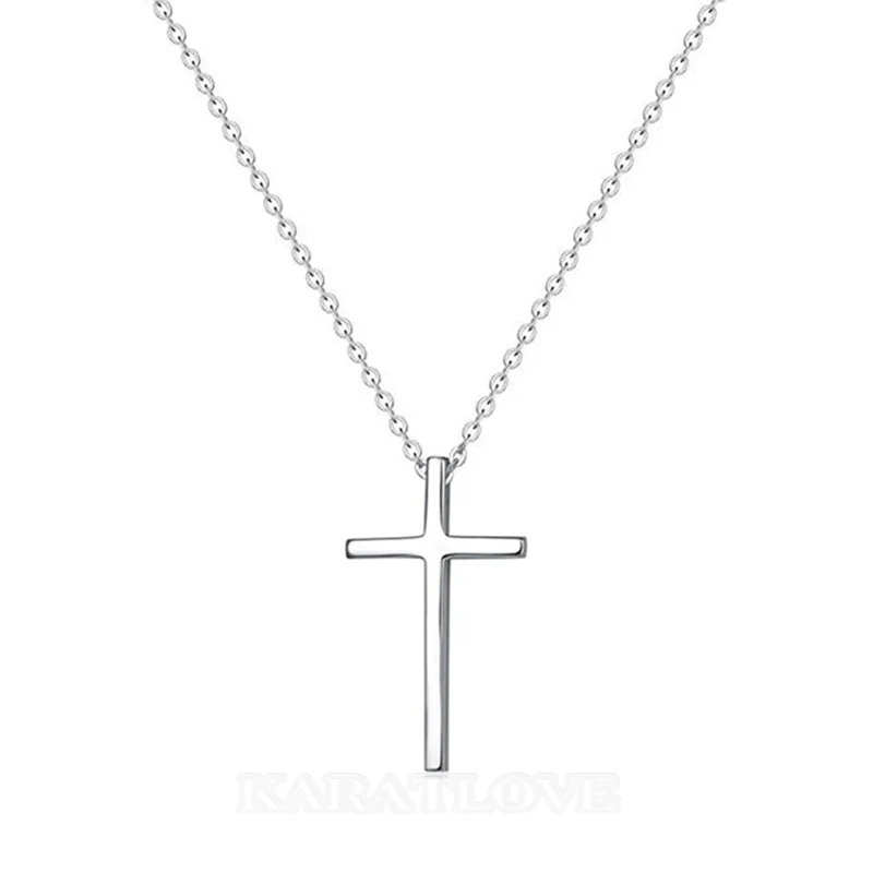 Religiöse Halskette mit Kreuz aus Silber/Gold