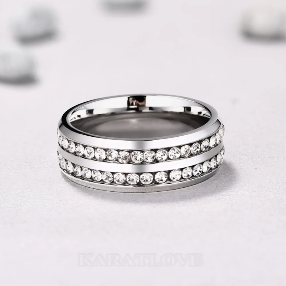 Diamantweiß Rundschliff Titan Steel Herrenring Diamantweiß Rundschliff Titan Steel Herrenring