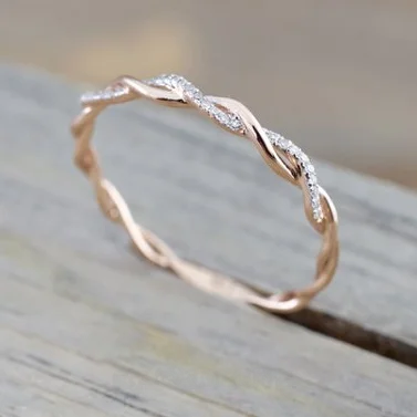 Runder Diamantweiß Damenring