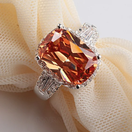 Radiantschliff Orange Verlobungsring Radiantschliff Orange Verlobungsring