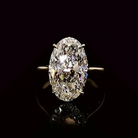 Ovalschnitt Diamantweiß Gelbgold Verlobungsring aus 925er Sterlingsilber