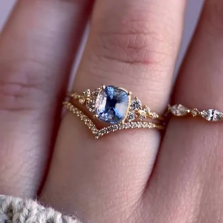 Kissenschliff Aquamarinblau...