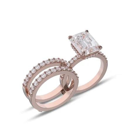 Smaragdschliff Diamant Weiß...