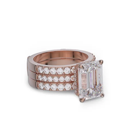 Smaragdschliff Diamant Weiß...