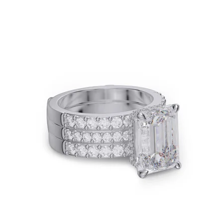 Smaragdschliff Diamant Weiß...