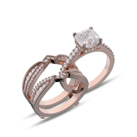 Kissenschnitt Diamant Weiß...