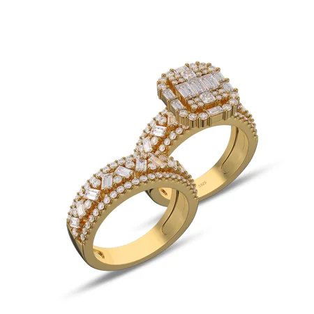 Smaragdschliff Diamant Weiß...