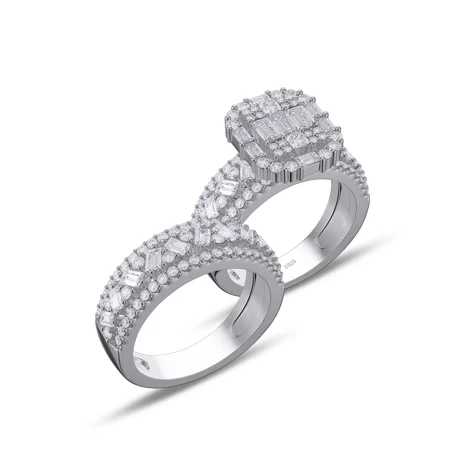 Smaragdschliff Diamant Weiß...