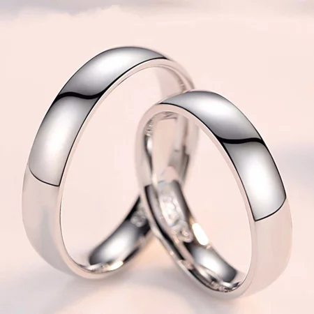 Einfache 925er Sterlingsilber Partnerringe