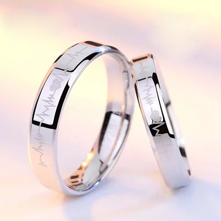 Herzbeat 925er Sterlingsilber Partnerringe