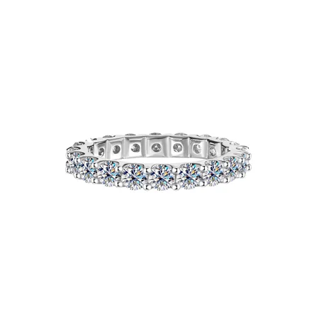 Rundschliff Moissanite Diamantweiß 925er Sterlingsilber Eheringe