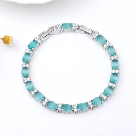 Cyanfarbener Kristall 7" Armband