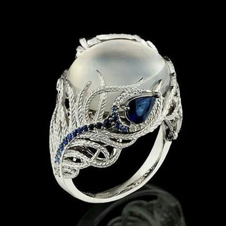Floraler Mondstein-Ring für Damen