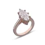 Marquiseschliff Diamant Weiß Sterling Silber Roségold Verlobungsring