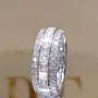 Prinzessschliff Diamantweiß Ringband aus 925er Sterlingsilber