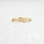 Rundschliff Diamantweiß 925er Sterlingsilber Gelbgold Minimalistisch Stapelfähig Ringband