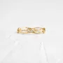 Rundschliff Diamantweiß 925er Sterlingsilber Gelbgold Minimalistisch Stapelfähig Ringband