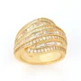 Baguette-Schnitt Diamantweiß 925er Sterlingsilber Gelbgold Art Deco Bandring