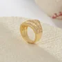 Baguette-Schnitt Diamantweiß 925er Sterlingsilber Gelbgold Art Deco Bandring