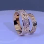 Rundschliff Diamantweiß Roségold Partnerringe aus 925er Sterlingsilber