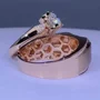 Paar-Ringe aus rosévergoldetem Sterlingsilber mit Brillantschliff-Diamant