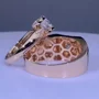Paar-Ringe aus rosévergoldetem Sterlingsilber mit Brillantschliff-Diamant